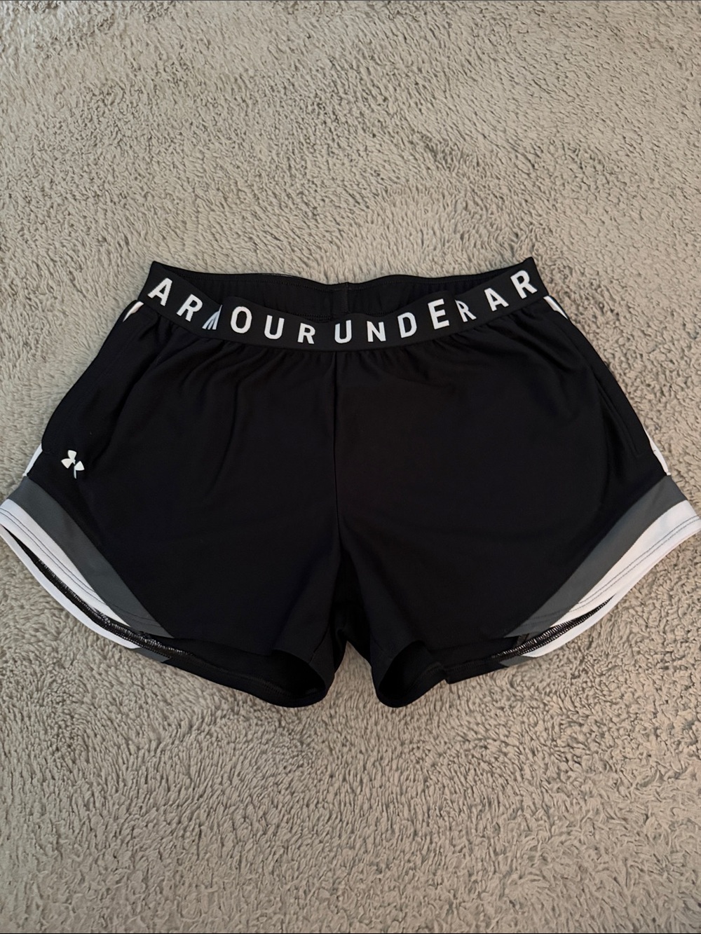 Under Armour Black Women’s Athletic Shorts with White Trim